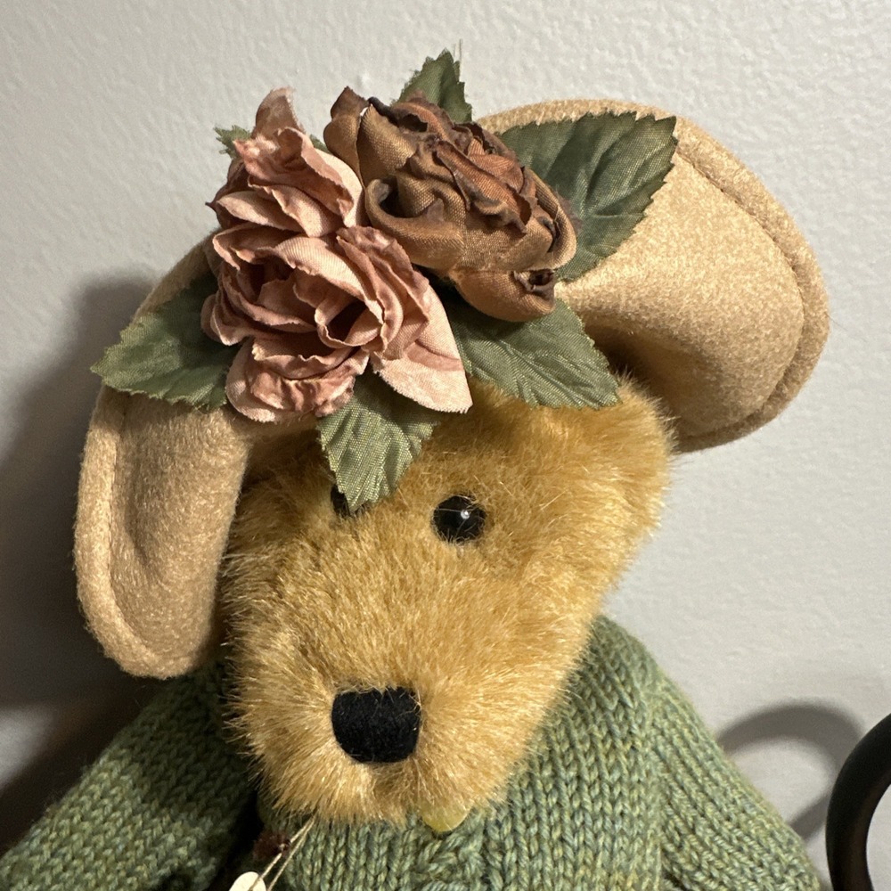 Vintage Boyds Bears Mrs Trumbull #91833 w Hat‎ and Green Sweater Plush w/ tags - Picture 2 of 9